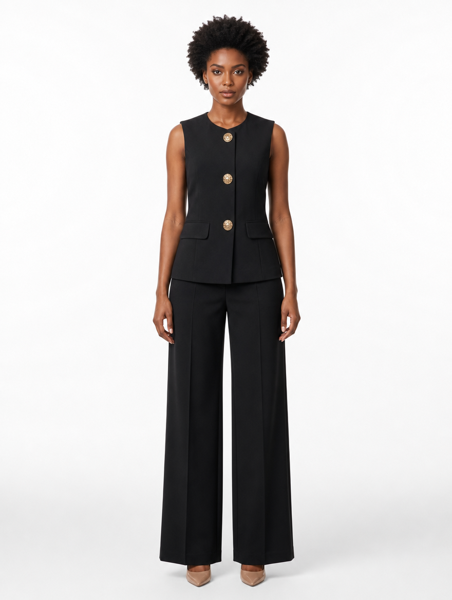 Ensemble tailleur sans manches Élégance Noire