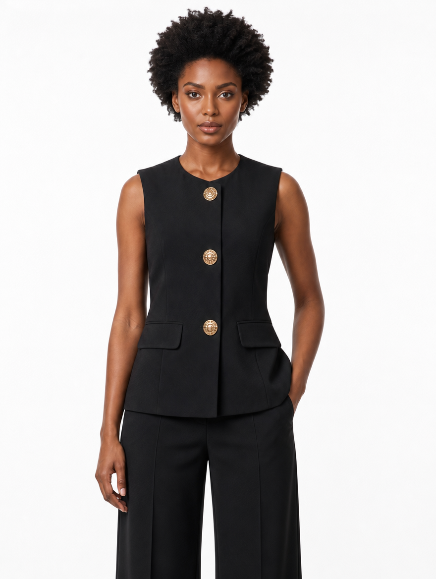 Ensemble tailleur sans manches Élégance Noire