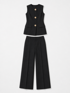 Ensemble tailleur sans manches Élégance Noire